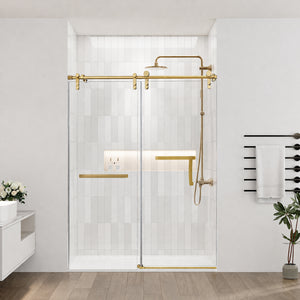 60 Inches x 76 Inches Frameless Single Sliding Shower Door