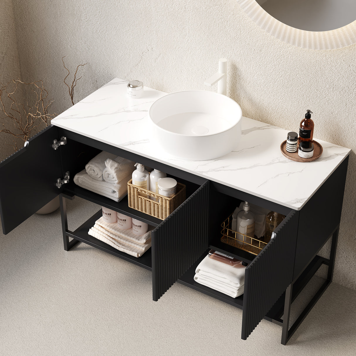 Tulio 48" Bathroom Vanity with Sink and Storage Cabinet