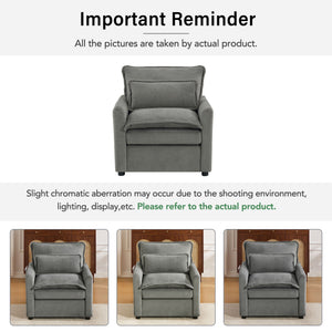 Modern Single Seat Accent Chair With Side Storage Pockets