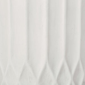 Planter With Subtle Pleated Design - Antique White