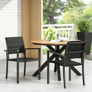 Baird - Outdoor Mesh And Aluminum Dining Chairs - Black - Best Buy Furniture