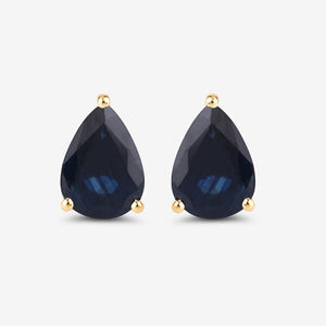 1.60 Carat Genuine Blue Sapphire 10K Yellow Gold Earrings