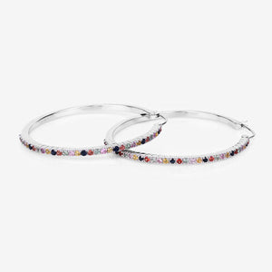 2.24 Carat Genuine Multi Sapphire .925 Sterling Silver Earrings