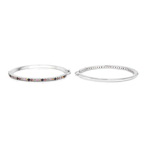 2.24 Carat Genuine Multi Sapphire .925 Sterling Silver Earrings