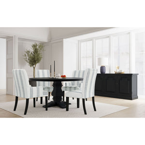 Draper - Upholstered Dining Chair (Set of 2) With Vertical Stripes - Beige