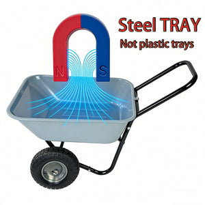 Two-Wheeled Cart with 10-Inch Pneumatic Wheels (Gray)