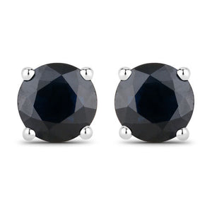 1.70 Carat Genuine Blue Sapphire 10K White Gold Earrings
