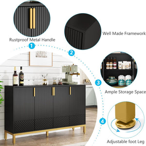 Buffet Sideboard Cabinet With Geometric Doors