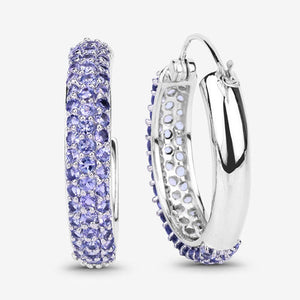 3.06 Carat Genuine Tanzanite .925 Sterling Silver Earrings