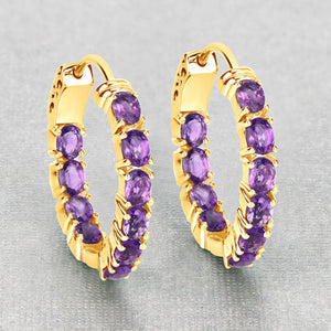 3.20 Carat Genuine Amethyst .925 Sterling Silver Earrings