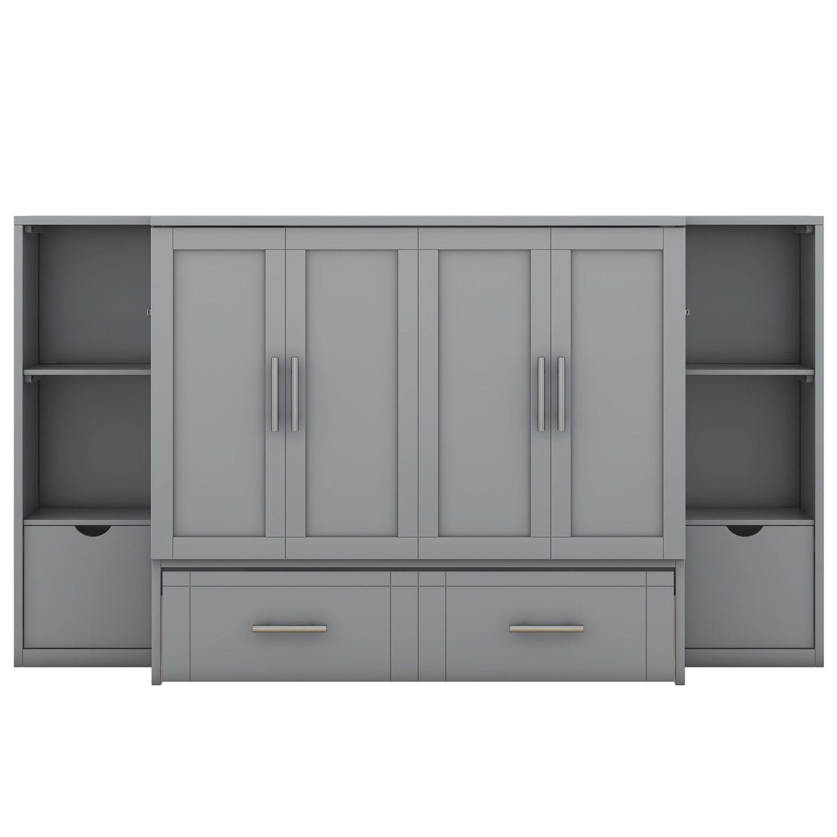 Murphy Bed With Shelves, Drawers And USB Ports