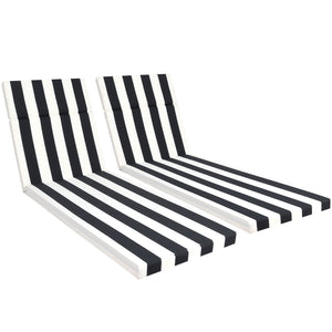 2 Pcs Set Indoor/Outdoor Chaise Lounge Chair Cushion