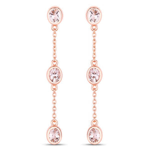 1.62 Carat Genuine Morganite .925 Sterling Silver Earrings