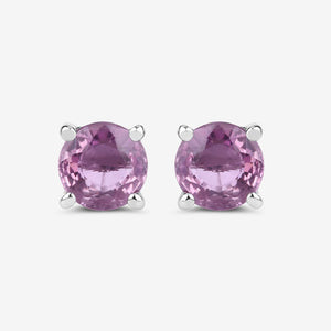 1.30 Carat Genuine Pink Sapphire 10K White Gold Earrings