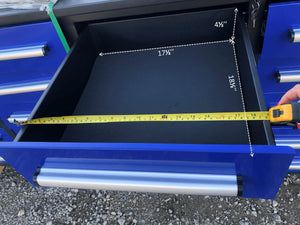 Garage Storage Cabinets With Workbench (With 20 Drawers) - Blue