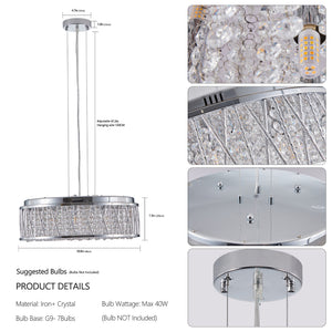 Modern Crystal Chandelier - 19 Inches