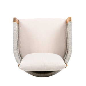 Outdoor Dining Chairs & Rope Handles (Set of 2) - Beige / Teak