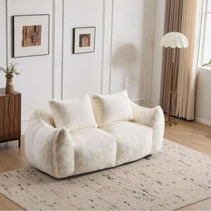 Giant Bean Bag Couch, Ultra Soft Fluffy Loveseat For Living Room