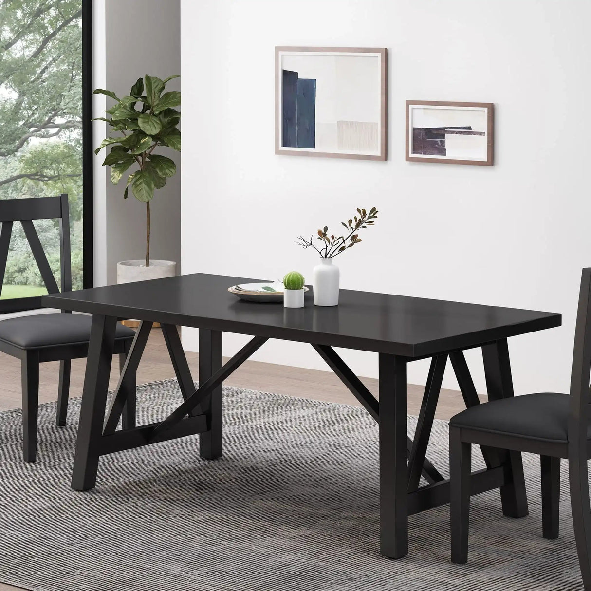 Farmhouse Style Dining Table With Wood Like Top - Best Buy Furniture