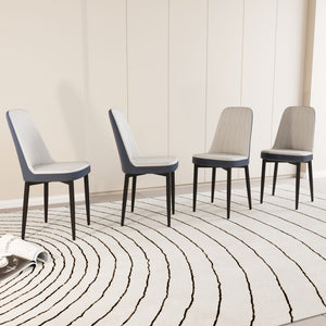 Modern Dining Chair With Cushions And Metal Legs