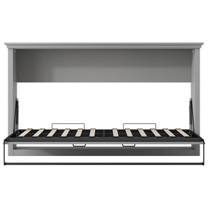Twin Size Murphy Bed With Cabinet Storage - Gray