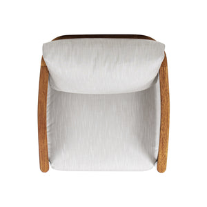 Rhodes 29" Upholstered Teak & Aluminum Patio Arm Chair Birch