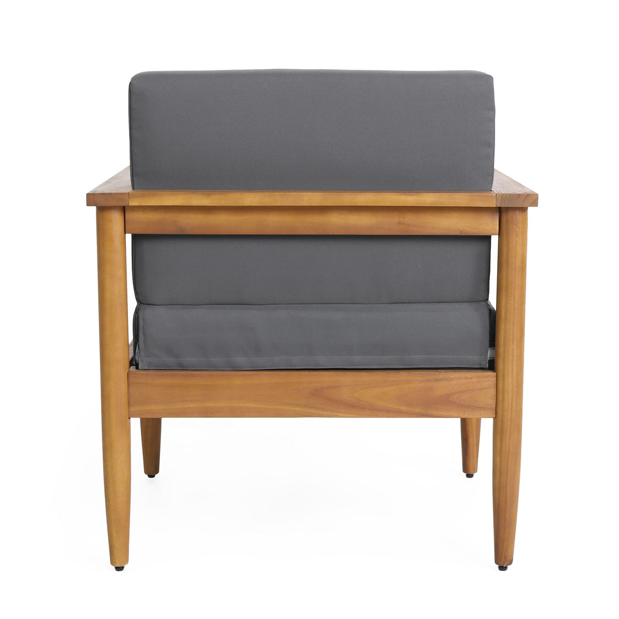 Outdoor Club Chair, Patio Chair With Teak Acacia Wood Frame - Dark Gray