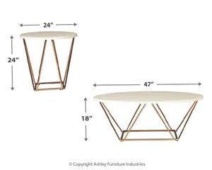 Tarica - Occasional Table Set (Set of 3) - White / Metallic - Best Buy Furniture