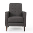 Macedonia - Mid Century Modern Button Tufted Fabric Recliner - Slate - Best Buy Furniture