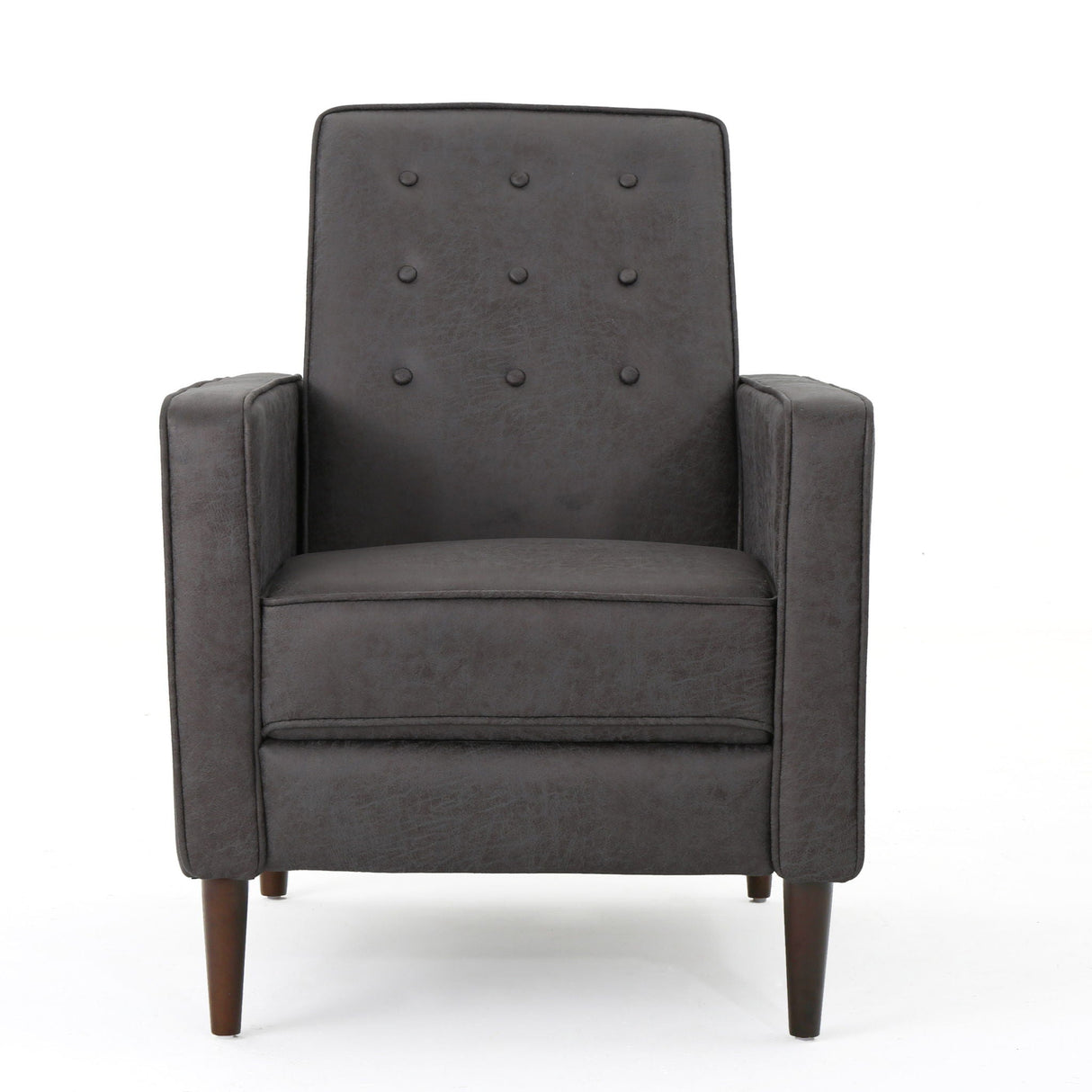 Macedonia - Mid Century Modern Button Tufted Fabric Recliner - Slate - Best Buy Furniture
