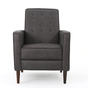 Macedonia - Mid Century Modern Button Tufted Fabric Recliner - Slate - Best Buy Furniture