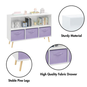 Bookcase With Collapsible Drawers, Book Display Organizer