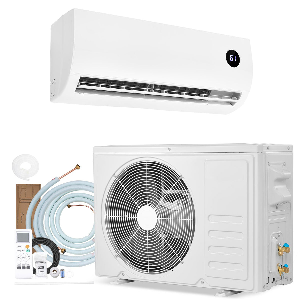 Mini Split Air Conditioner, 9000 BTU 115V Fast Cooling & Heating