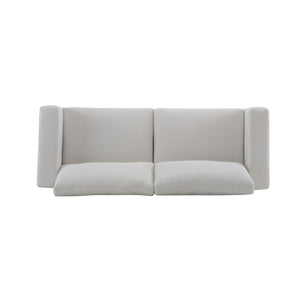 Modern Square Arm Sofa With Soft Fabric Upholstery, Deep Cushions