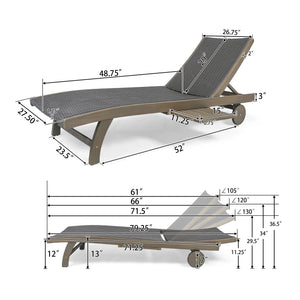 Outdoor Chaise Lounge With Pull Out Tray And Wicker Seat - Gray - Best Buy Furniture