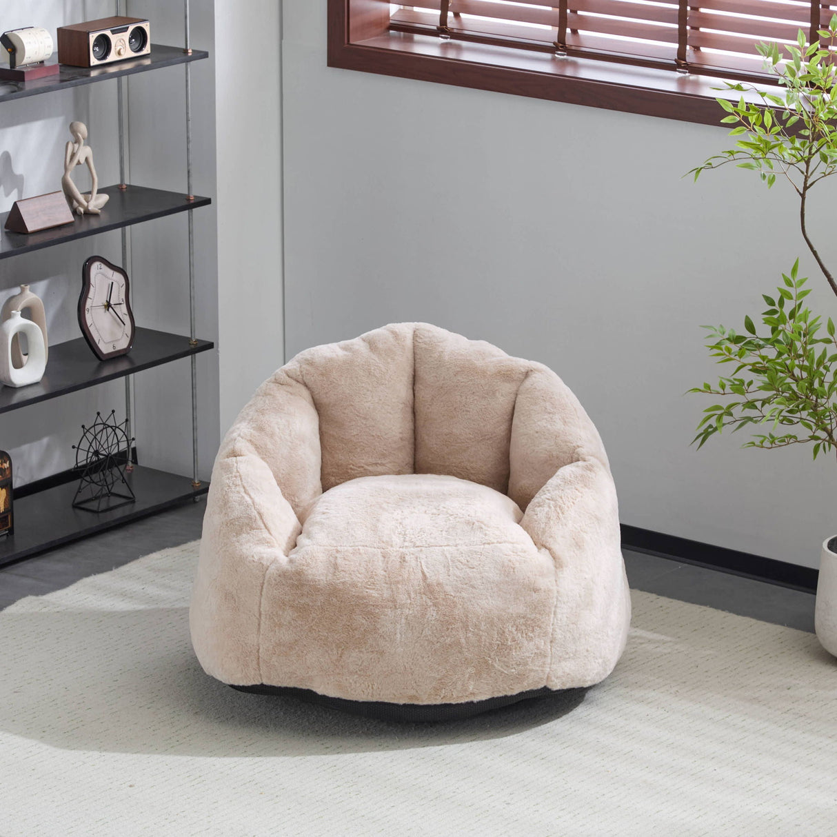 Albi - Indoor Cozy Armchair Style Bean Bag - Beige - Best Buy Furniture