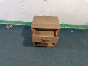 Wood Nightstand with Drawer and Open Shelf