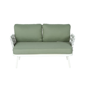 Mariano Steel 4-Pieces Conversation Set, Off White+Green
