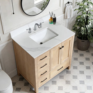 37-Inch Quartz Bathroom Vanity Top