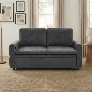Convertible Sofa Bed Loveseat With Adjustable Backrest And USB Ports