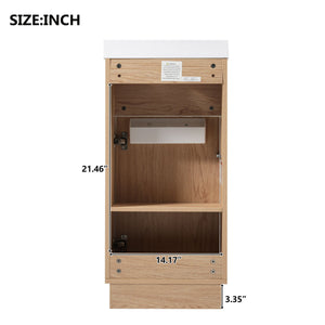 15.75" Bathroom Vanity With Reversible Resin Sink And Cabinet - Wood