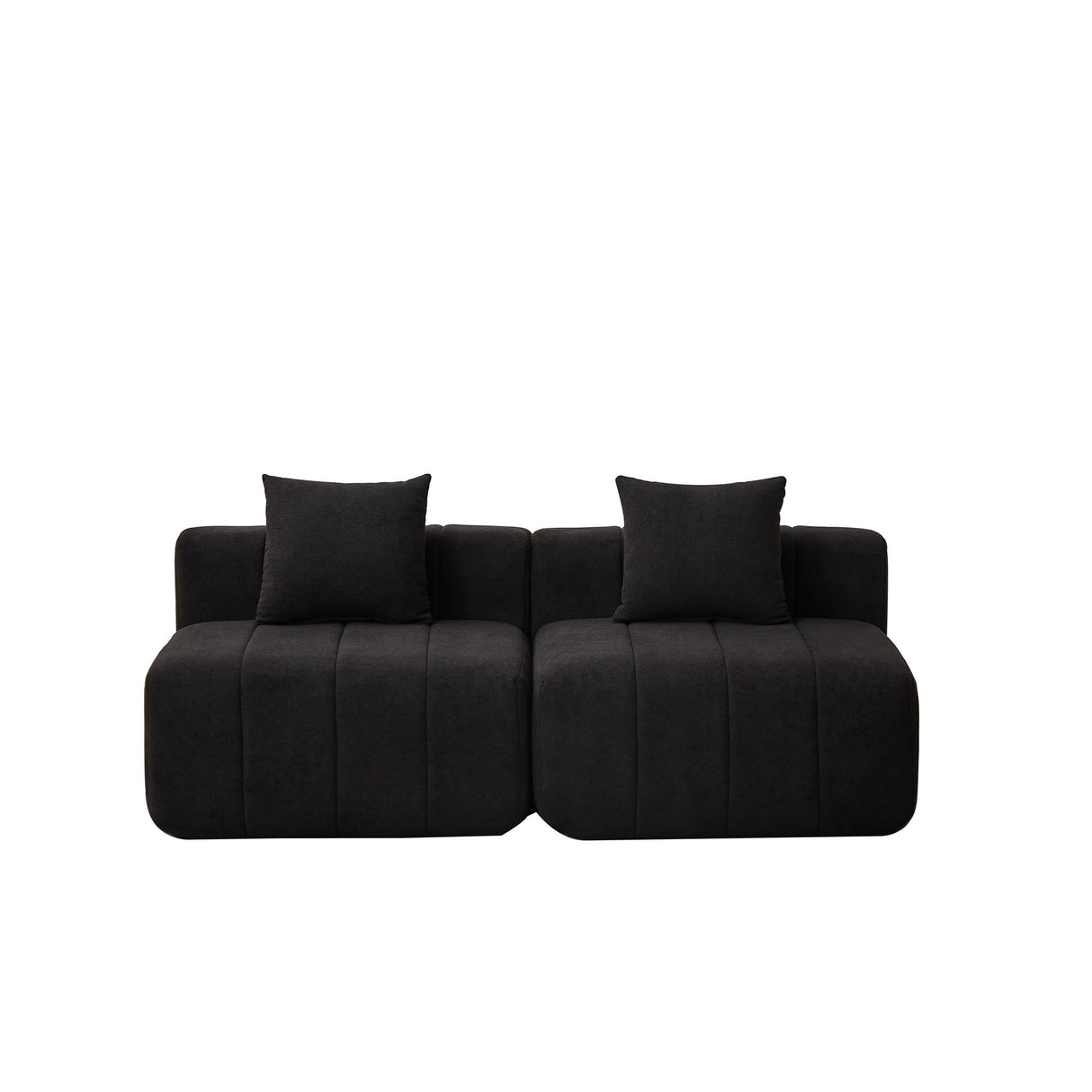 Modular Sectional Sofa With 2 Pillows, Symmetrical Design