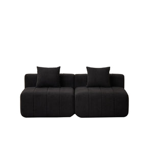 Modular Sectional Sofa With 2 Pillows, Symmetrical Design