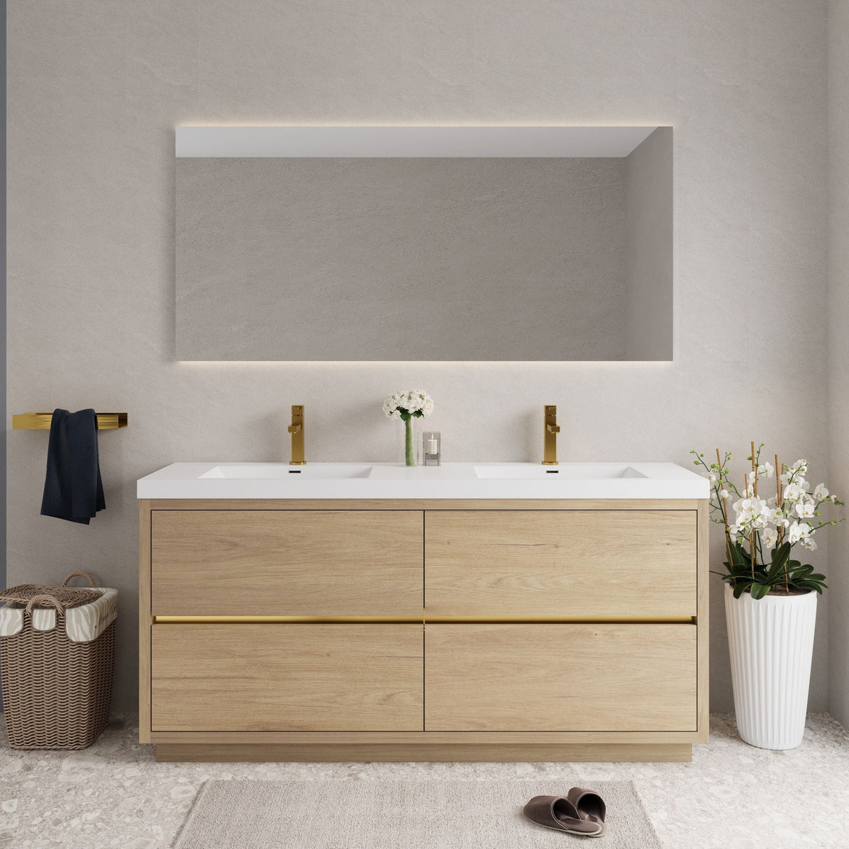 Bathin Freestanding Bathroom Vanity With Double Sinks