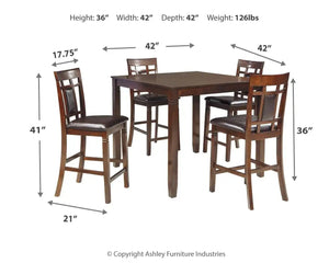 Bennox - DRM Counter Table Set (Set of 5) - Brown - Best Buy Furniture