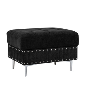 L-Shaped Sectional Sofa With Chaise And Storage Ottoman, Includes 2 Pillows