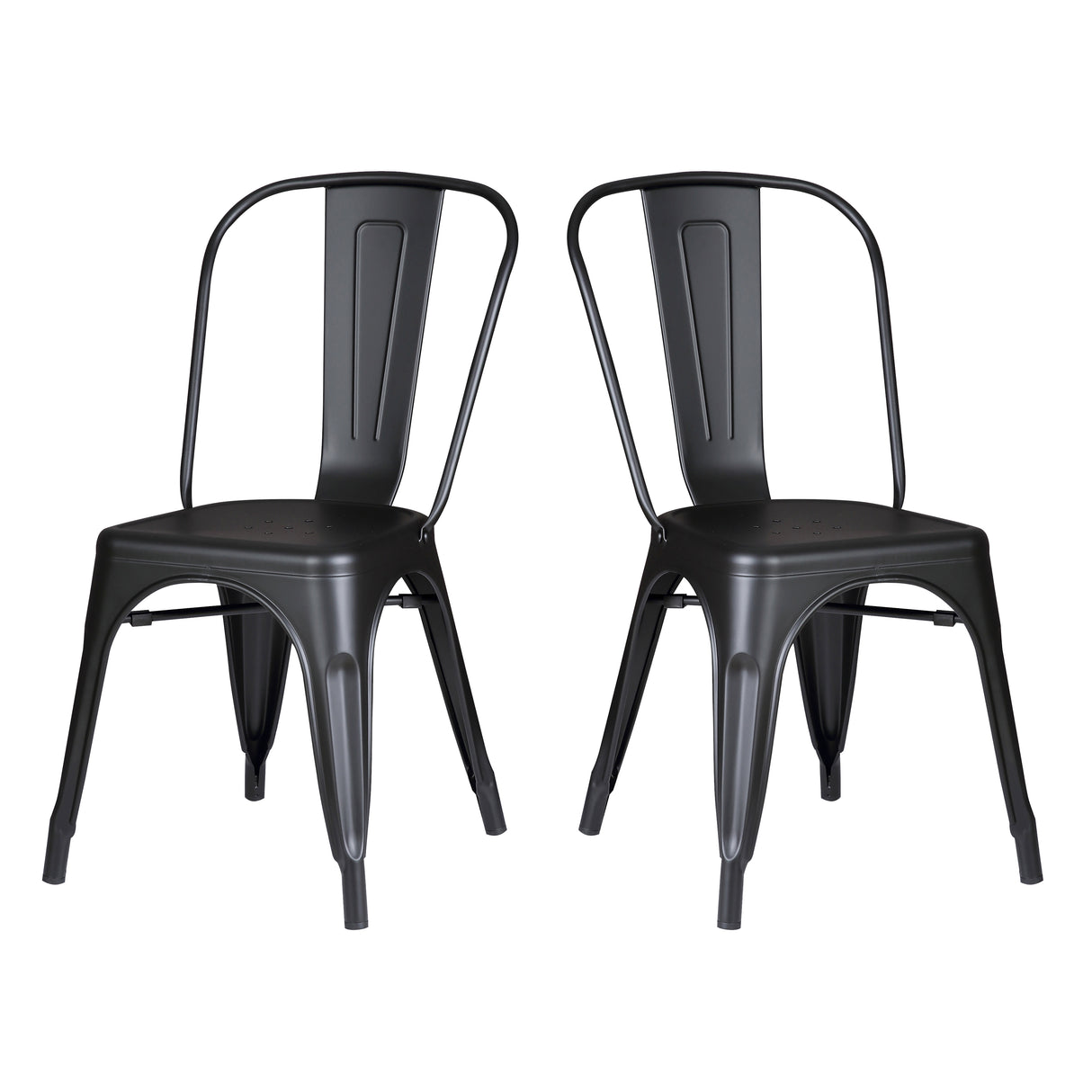 Set of 4 Stackable Metal Dining Chairs