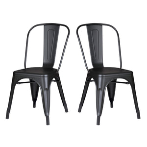 Set of 4 Stackable Metal Dining Chairs