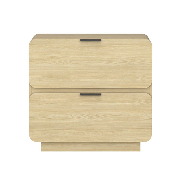 Modern Nightstand with Two Drawers - Chrystie - Black or Light Brown