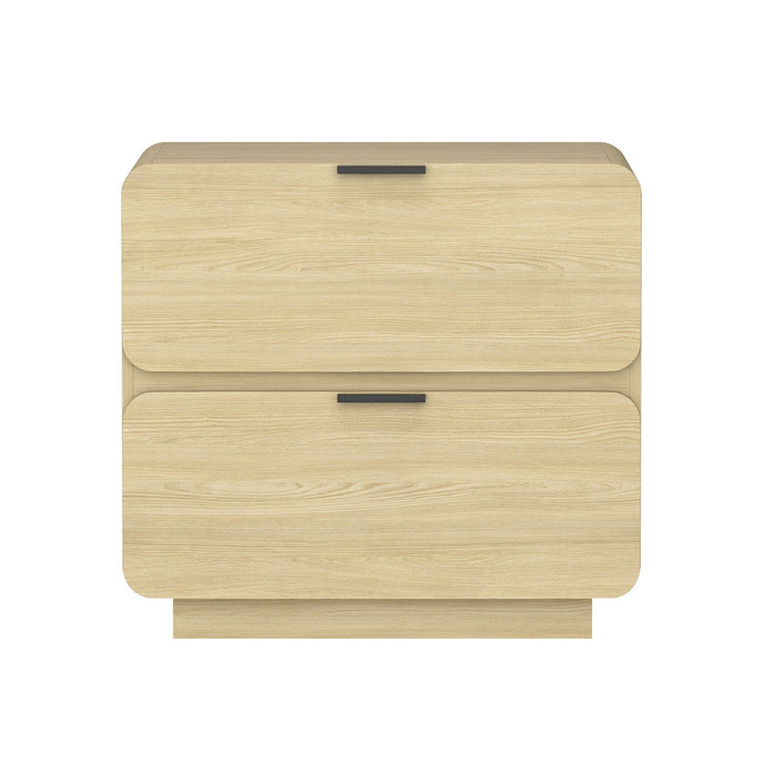 Modern Nightstand with Two Drawers - Chrystie - Black or Light Brown